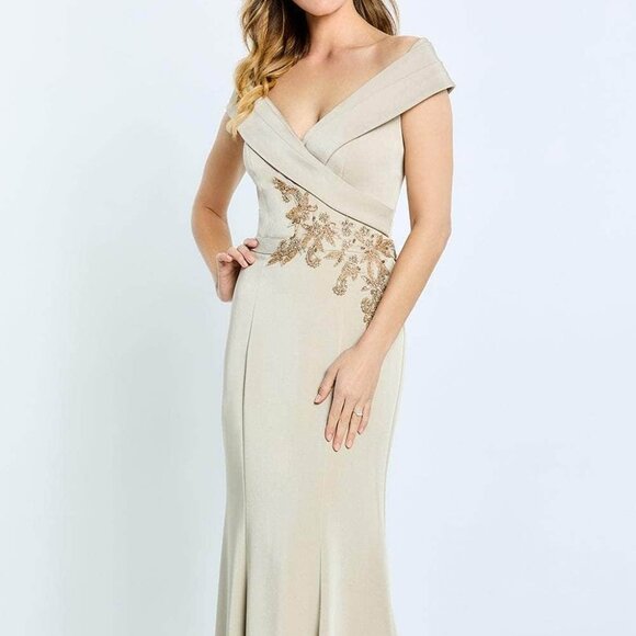 Montage by Mon Cheri M502  Mother of the Bride Dress Bisque size 8 - Picture 1 of 6